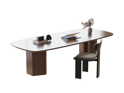  现代书桌椅 书桌 书椅3d模型 