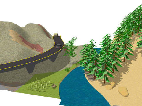 景观 美丽乡村 示范区 居住区 地产 景观小品 户外景观 公su模型