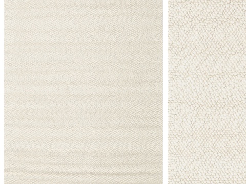  现代奶油风羊毛布艺地毯3d模型 