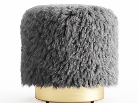  毛绒圆墩3d模型 