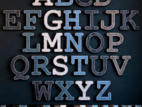  木质字母3d模型 