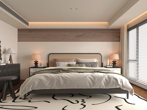  中古风卧室3d模型 