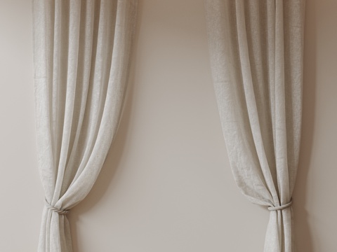  现代通用窗帘 中古布帘窗纱 纱帘 百叶帘 素色帘 纯色窗帘su模型 