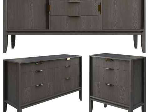  丹通家居城市系列储物柜组3d模型 