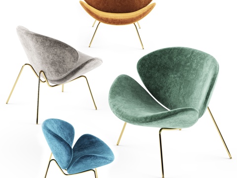  Major天鹅绒扶手椅3d模型 