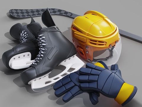  冰球套装3d模型 