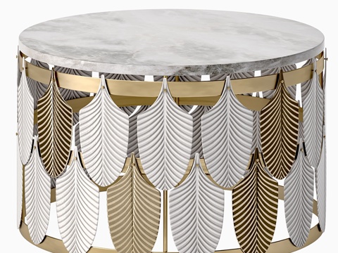  咖啡桌孔雀3d模型 