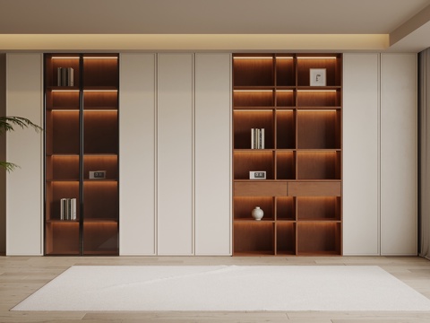 中古风书柜su模型