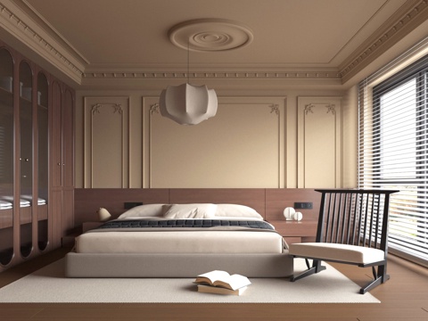  中古风卧室3d模型 