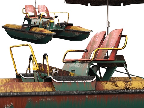  双体船琥珀（脚踏船）旧款3d模型 