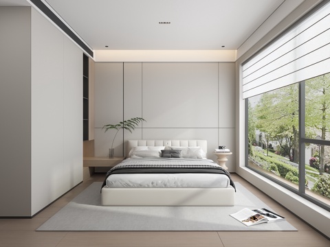  现代卧室床3d模型 