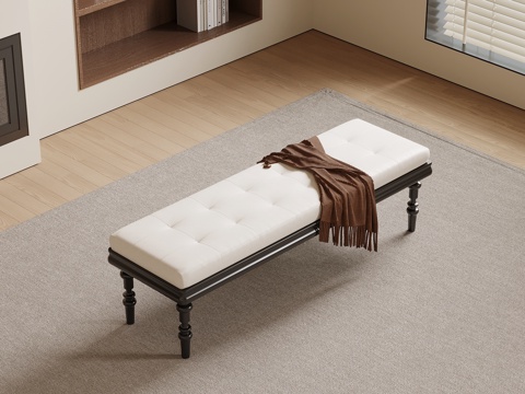  法式长凳 换鞋凳 沙发凳3d模型 