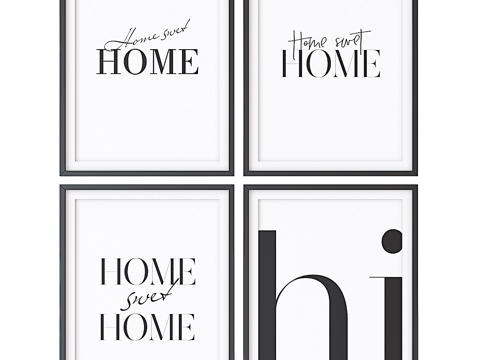  北欧风格画作套装 0013d模型 