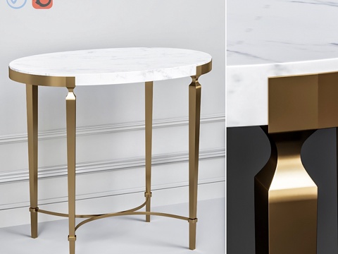  东卡姆登椭圆边几3d模型 