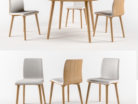  TON品牌马尔默313餐椅配707餐桌3d模型 