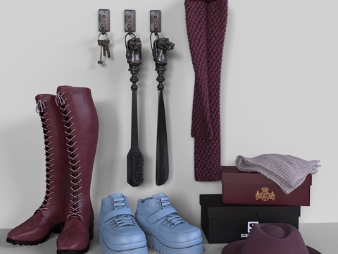  玄关收纳套装3d模型 