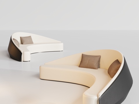 客厅圆形异形沙发su模型