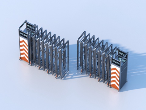  电动门 电动安检门3d模型 