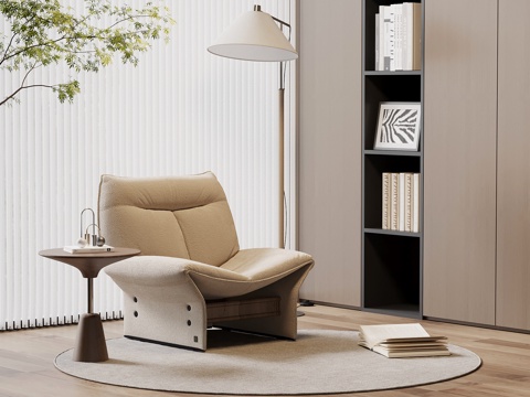  现代意式休闲椅 边几3d模型 