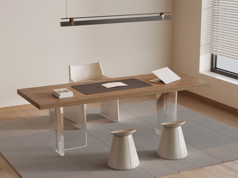 现代简约书桌椅su模型