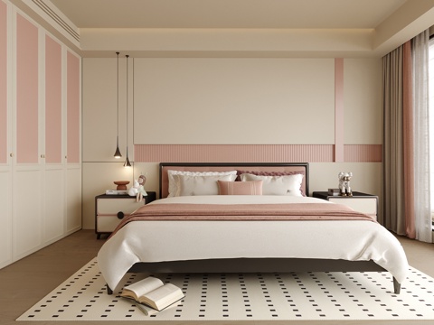 现代女孩房 女儿房 儿童房su模型