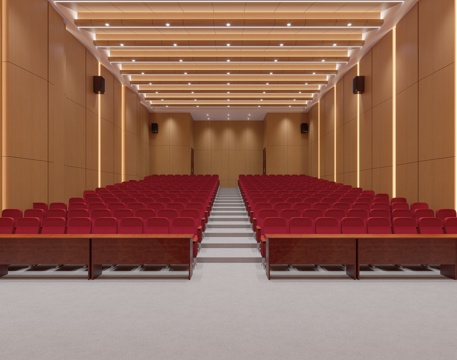  报告厅  阶梯教室3d模型 