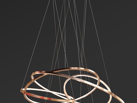  LED椭圆环形吊灯3d模型 