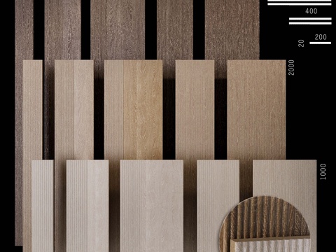  波纹木饰板 WD93d模型 