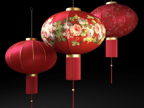  中国灯笼3d模型 