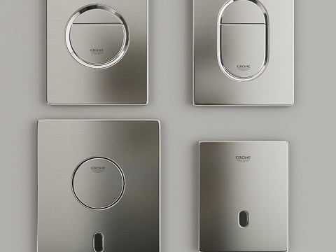  高仪冲水按钮3d模型 