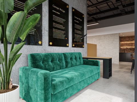  现代办公室3d模型 