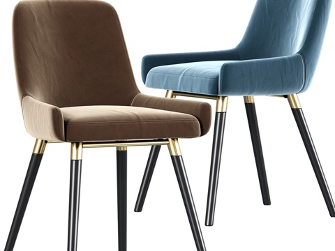  Ade现代灰布艺餐椅3d模型 