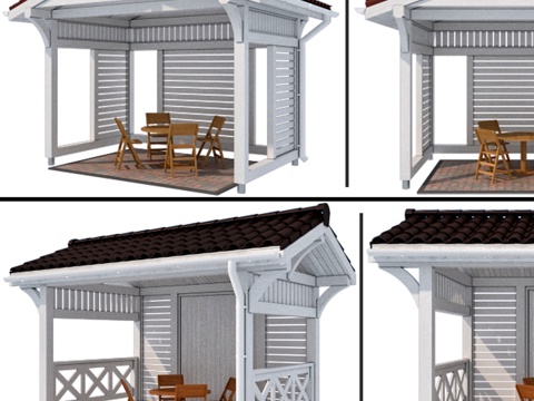  现代风格凉亭（2款）3d模型 