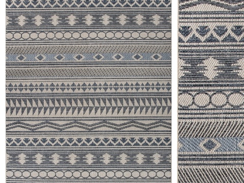  现代波西米亚风全球室内外地毯3d模型 