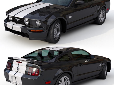  2007款福特野马3d模型 