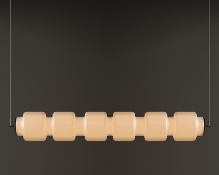 现代中古吊灯 极简奶油风吊灯 北欧简约吊灯 餐厅吊灯 长条吊su模型