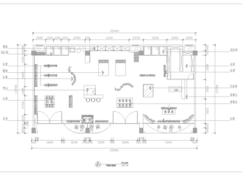  服装店专卖店 最新全套施工图 效果图合集cad施工图 