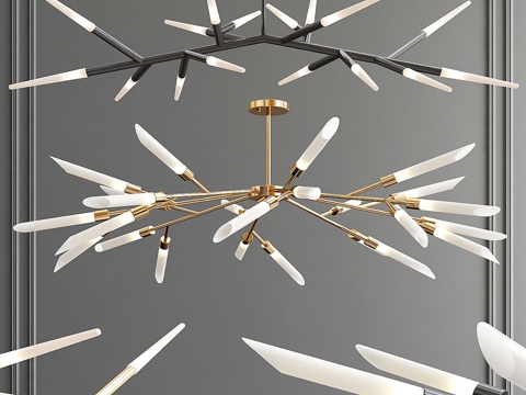  枝形多管LED吊灯3d模型 