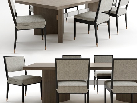  Calvin餐桌与Tivoli餐椅3d模型 