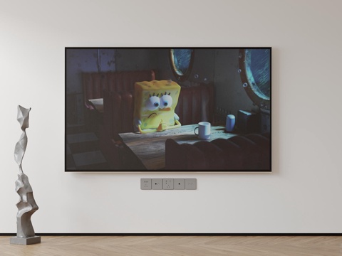  现代电视机 移动电视 激光电视 显示屏 壁挂式电视su模型 