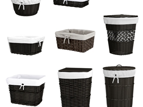  浴室收纳篮_深棕色_OM3d模型 