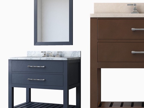  HUTTON双抽屉单人洗手台3d模型 