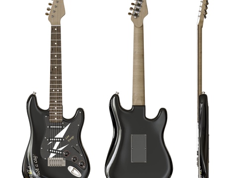  Fender Deluxe Strat RW BLK3d模型 