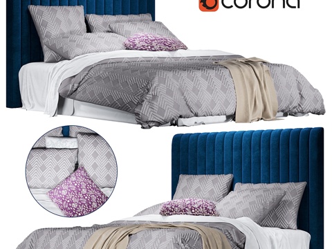  Home Republic Soho绗缝灰烬被套3d模型 