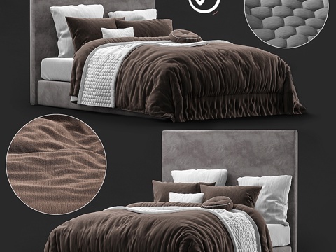  水晶天鹅绒床罩3d模型 