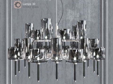  水晶吊灯 AXO Light Spillray SP 30盏3d模型 