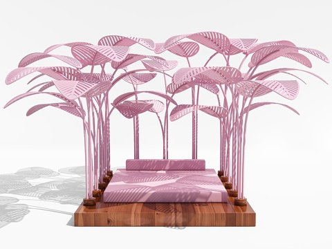  Marc Ange粉色Refuge木底床3d模型 