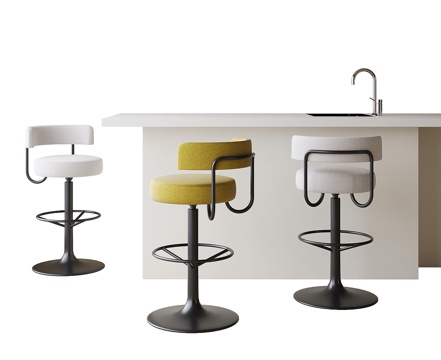 现代吧台吧椅su模型