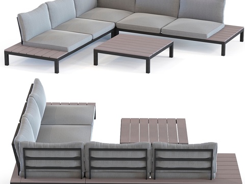  户外沙发套装假日黑3d模型 