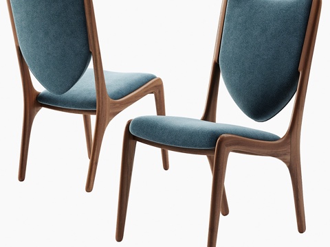  弗拉基米尔·卡根盾形靠背餐椅3d模型 